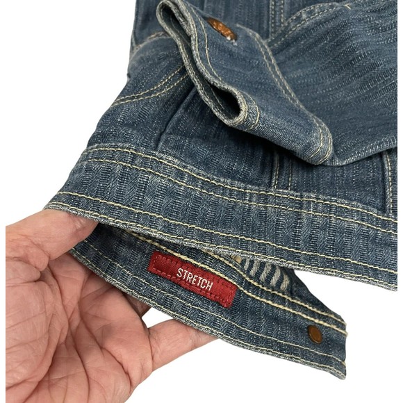 GUESS PREMIUM DENIM Womens Jacket Size Small Distressed Ripped Washed Cotton - Picture 7 of 8